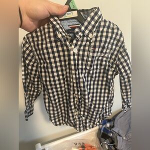 Tommy Hilfiger Kids Black and White Checkered Shirt